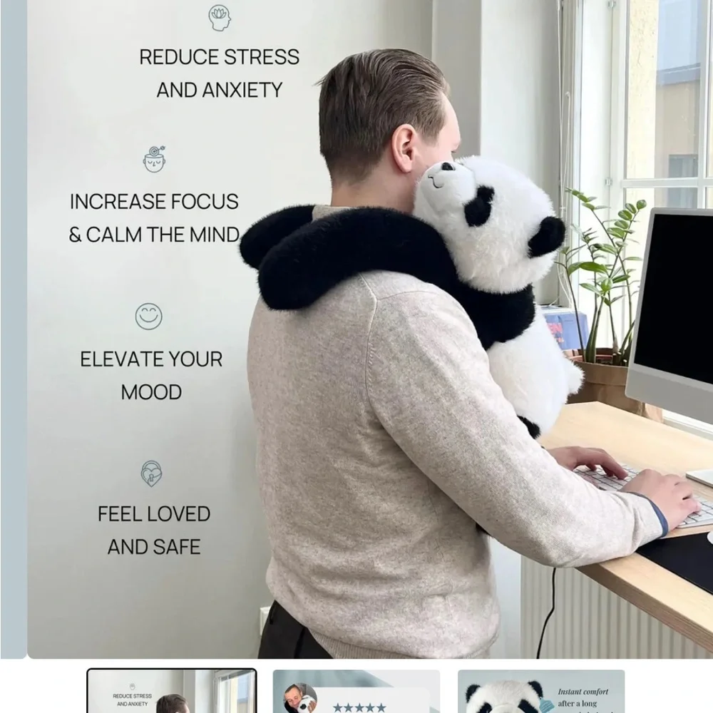 Pookie the Panda Weighted Stuffed Animal - Picture 2 of 4